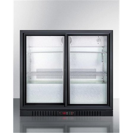 SUMMIT 7.4 cu. ft. Commercial Back Bar Beverage Center with Sliding Glass DoorsBlack SCR700B